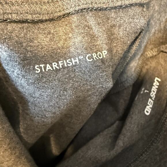 Lands End Pants Womens Large Gray Starfish Crop Stretch Waist Casual Capri - Picture 13 of 14